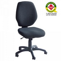 Bürodrehstuhl Perfekt, Bürodrehstuhl mit sehr hohem Sitzkomfort, Synchronmechanik, extra hohe Rückenlehne 520 mm mit Höhenverstellung, Polster schwarz.