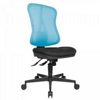 Head Point SY Bürodrehstuhl mit Netzrücken, Rückenlehnenhöhe 590 mm, Netzrücken Farbe blau