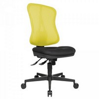Head Point SY Bürodrehstuhl mit Netzrücken, Rückenlehnenhöhe 590 mm, Netzrücken Farbe gelb
