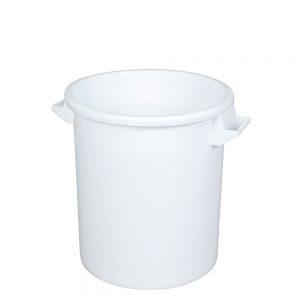 Kunststofftonne 35 Liter, Ø oben/unten 390/315 mm, H 415 mm, Polyethylen-Kunststoff (PE-HD), weiß