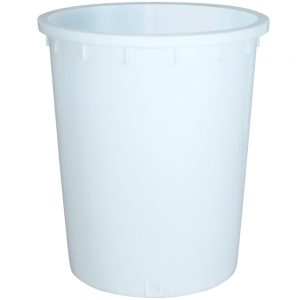 Kunststofftonne 200 Liter, Ø oben/unten 670/540 mm, H 790 mm, Polyethylen-Kunststoff (PE-HD), weiß