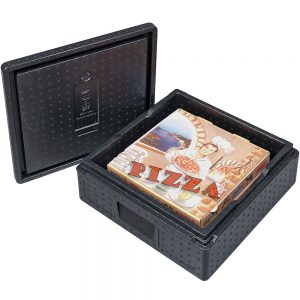 Pizza Thermobox / Isobox mit Deckel, Inhalt 12 Liter, LxBxH 410x410x165 mm