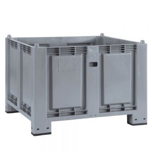 Palettenbox mit 4 Füßen, LxBxH 1200 x 800 x 850 mm, Farbe: grau