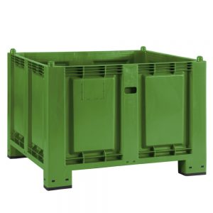 Palettenbox mit 4 Füßen, LxBxH 1200 x 800 x 850 mm, Farbe: grün