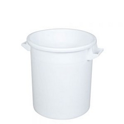 Kunststofftonne 35 Liter, Ø oben,unten 390/315 mm, H 415 mm, Polyethylen-Kunststoff (PE-HD), weiß-S