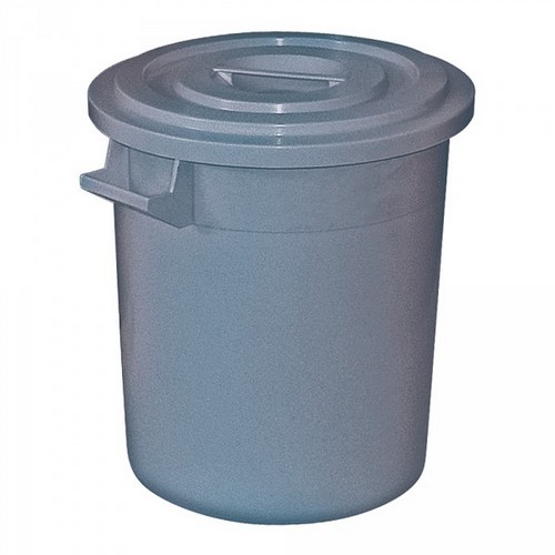 Kunststofftonne 35 Liter, Ø oben/unten 390/315 mm, H 415 mm, Polyethylen-Kunststoff (PE-HD), grau
