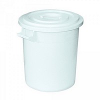 Kunststofftonne 35 Liter, Ø oben/unten 390/315 mm, H 415 mm, Polyethylen-Kunststoff (PE-HD), weiß