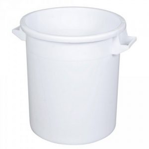 Kunststofftonne 50 Liter, Ø oben/unten 450/360 mm, H 480 mm, Polyethylen-Kunststoff (PE-HD), weiß
