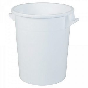Kunststofftonne 75 Liter, Ø oben/unten 495/385 mm, H 570 mm, Polyethylen-Kunststoff (PE-HD), weiß