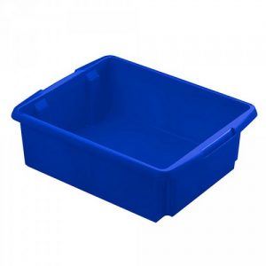 Drehstapelbehälter, leichte Ausführung, lebensmittelecht, Inhalt 17 Liter, LxBxH 455 x 360 x 145 mm, Polypropylen (PP), blau