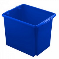 Drehstapelbehälter, leichte Ausführung, lebensmittelecht, Inhalt 45 Liter, LxBxH 455 x 360 x 360 mm, Polypropylen (PP), blau