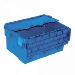 Mehrwegbehälter ALC64305 mit anscharniertem Deckeln, LxBxH 600 x 400 x 305 mm, 54 Liter, blau