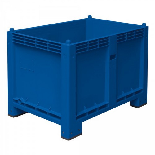 Palettenbox mit 4 Füßen, LxBxH 1200 x 800 x 850 mm, Farbe: blau
