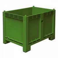 Palettenbox mit 4 Füßen, LxBxH 1200 x 800 x 850 mm, Farbe: grün
