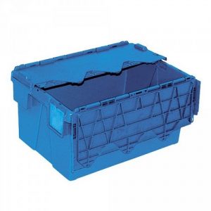 Versandbehälter ALC64305 mit anscharniertem Deckeln, LxBxH 600 x 400 x 308 mm, 54 Liter, blau