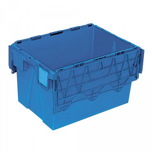 Versandbehälter mit Deckel, 600 x 400 x 365 mm, 65 Liter, blau