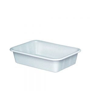 Lebensmittelbehälter aus Kunststoff, weiß, 25 Liter, LxBxH 610 x 440 x 150 mm, konisch, leer ineinander stapelbar