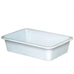 Lebensmittelbehälter aus Kunststoff, weiß, 40 Liter, LxBxH 710 x 490 x 185 mm, konisch, leer ineinander stapelbar