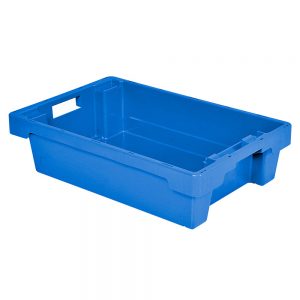 Drehstapelbehälter, geschlossen, 600 x 400 x 150 mm, 25 Liter, blau