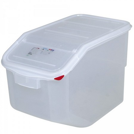 50 Liter Container für Zutaten, stapelbar, mit Deckel, BxTxH 400 x 340 x 565, Polypropylen-Kunststoff (PP), weiß