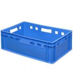E2 Fleischkasten Eurobehälter - Polyethylen-Kunststoff (PE-HD) lebensmittelecht, 600 x 400 x 200 mm, blau-S