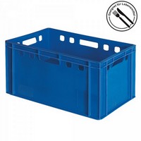 E3 Fleischkasten / Eurobehälter - Polyethylen-Kunststoff (PE-HD) lebensmittelecht, 600 x 400 x 300 mm, blau