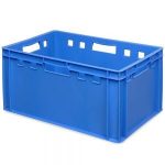 E3 Fleischkasten Eurobehälter - Polyethylen-Kunststoff (PE-HD) lebensmittelecht, 600 x 400 x 300 mm, blau