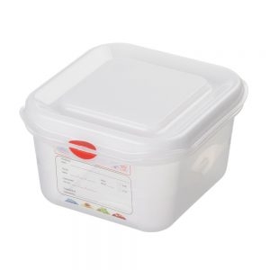 Gefrierbehälter mit Deckel, lebensmittelechter Polypropylen (PP) Kunststoff - Inhalt 1,7 Liter - LxBxH 176 x 162 x 100 mm-S