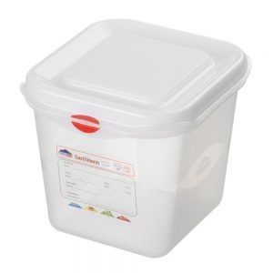 Gefrierbehälter mit Deckel, lebensmittelechter Polypropylen (PP) Kunststoff - Inhalt 2,6 Liter - LxBxH 176 x 162 x 150 mm-S