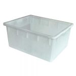 Lebensmittelbehälter aus Kunststoff, weiß, 145 Liter, LxBxH 800 x 640 x 380 mm, konisch, leer ineinander stapelbar-S