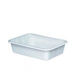 Lebensmittelbehälter aus Kunststoff, weiß, 25 Liter, LxBxH 610 x 440 x 150 mm, konisch, leer ineinander stapelb-S