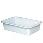 Lebensmittelbehälter aus Kunststoff, weiß, 40 Liter, LxBxH 710 x 490 x 185 mm, konisch, leer ineinander stapelbar-S