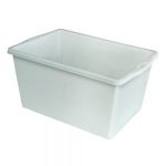 Lebensmittelbehälter aus Kunststoff, weiß, 60 Liter, LxBxH 640 x 450 x 340 mm, konisch, leer ineinander stapelbar-S