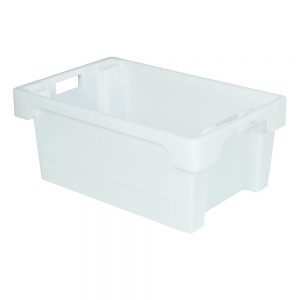 Lebensmittelbehälter, weiß, Polyethylen-Kunststoff (PE-HD), LxBxH 600 x 400 x 250 mm, 40 Liter-S