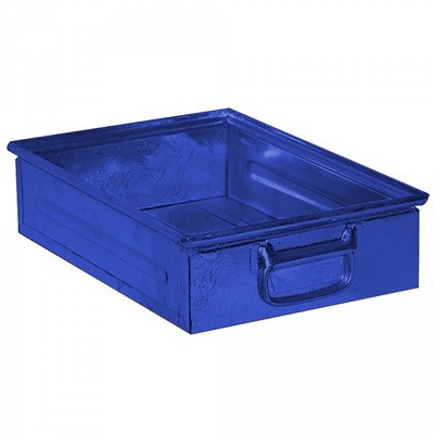 Stapeltransportkasten ST4 aus Stahl, stapelbar LxBxH 450 x 300 x 120 mm, Inhalt 15 Liter, Stahlblech lackiert, Farbe: blau