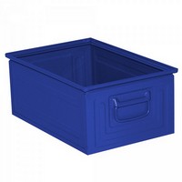 Stapeltransportkasten ST3 aus Stahl, stapelbar LxBxH 450 x 300 x 200 mm, Inhalt 25 Liter, Stahlblech lackiert, Farbe: blau