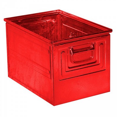Stapeltransportkasten ST2 aus Stahl, stapelbar LxBxH 450 x 300 x 300 mm, Inhalt 39 Liter, Stahlblech lackiert, Farbe: rot