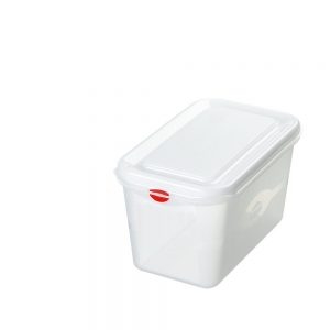 Vorratsbox für kalte und heiße Lebensmittel, lebensmittelechtes Polypropylen (PP) Kunststoff, mit Deckel, LxBxH 265 x 162 x 150 mm, Inhalt 4,3 Liter-S