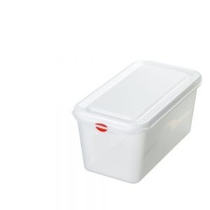 Vorratsbox für kalte und heiße Lebensmittel, lebensmittelechtes Polypropylen (PP) Kunststoff, mit Deckel, LxBxH 325 x 176 x 150 mm, Inhalt 6 Liter-S