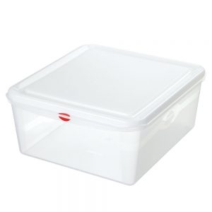 Vorratsbox für kalte und heiße Lebensmittel, lebensmittelechtes Polypropylen (PP) Kunststoff, mit Deckel, LxBxH 530 x 325 x 150 mm, Inhalt 21 Liter-S
