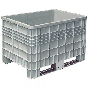 Volumenbox, lebensmittelecht, verrippte Außenwände, Polyethylen (PE-HD), bis 7-fach stapelbar, LxBxH 1200 x 800 x 800 mm