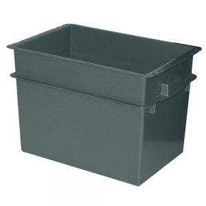 Volumenbox aus Polypropylen-Kunststoff (PP), lebensmittelecht, stapelbar, LxBxH 790 x 600 x 550 mm, 200 Liter, Farbe: schwarz