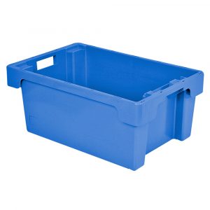 Nestbarer Stapelbehälter, 600x 400 x 200 mm, 32 Liter, blau