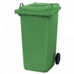 Mülltonne 240 Liter, Kunststoff, mit Rollen, grün 