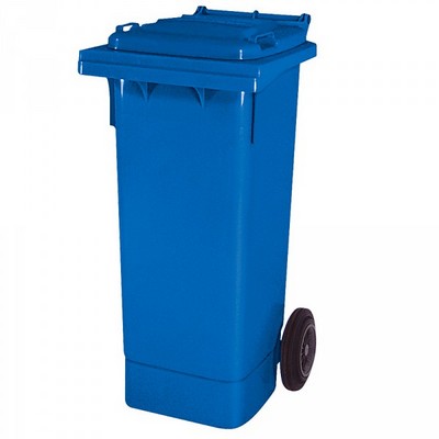 Mülltonne 80 Liter, Kunststoff, mit Rollen, blau