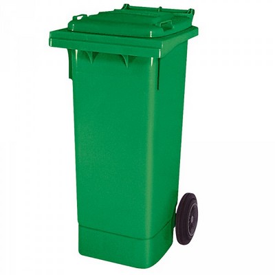 Mülltonne 80 Liter, Kunststoff, mit Rollen, grün