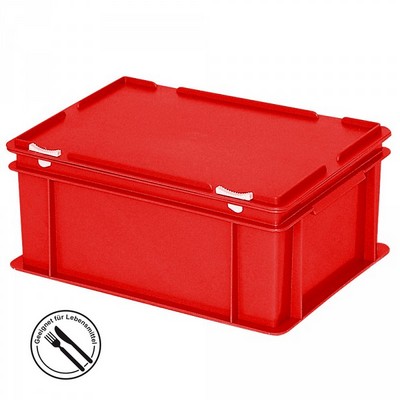 Mehrwegbehälter / Versandbehälter mit Deckel, Euro-Format, LxBxH 400 x 300 x 180 mm, rot