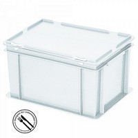Mehrwegbehälter / Versandbehälter mit Deckel, Euro-Format, LxBxH 400 x 300 x 230 mm, weiß