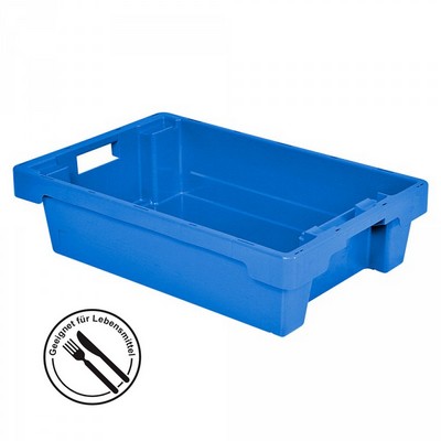 Nestbarer Stapelbehälter, 600x 400 x 150 mm, 25 Liter, blau