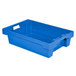 Nestbarer Stapelbehälter, 600x 400 x 150 mm, 25 Liter, blau-S